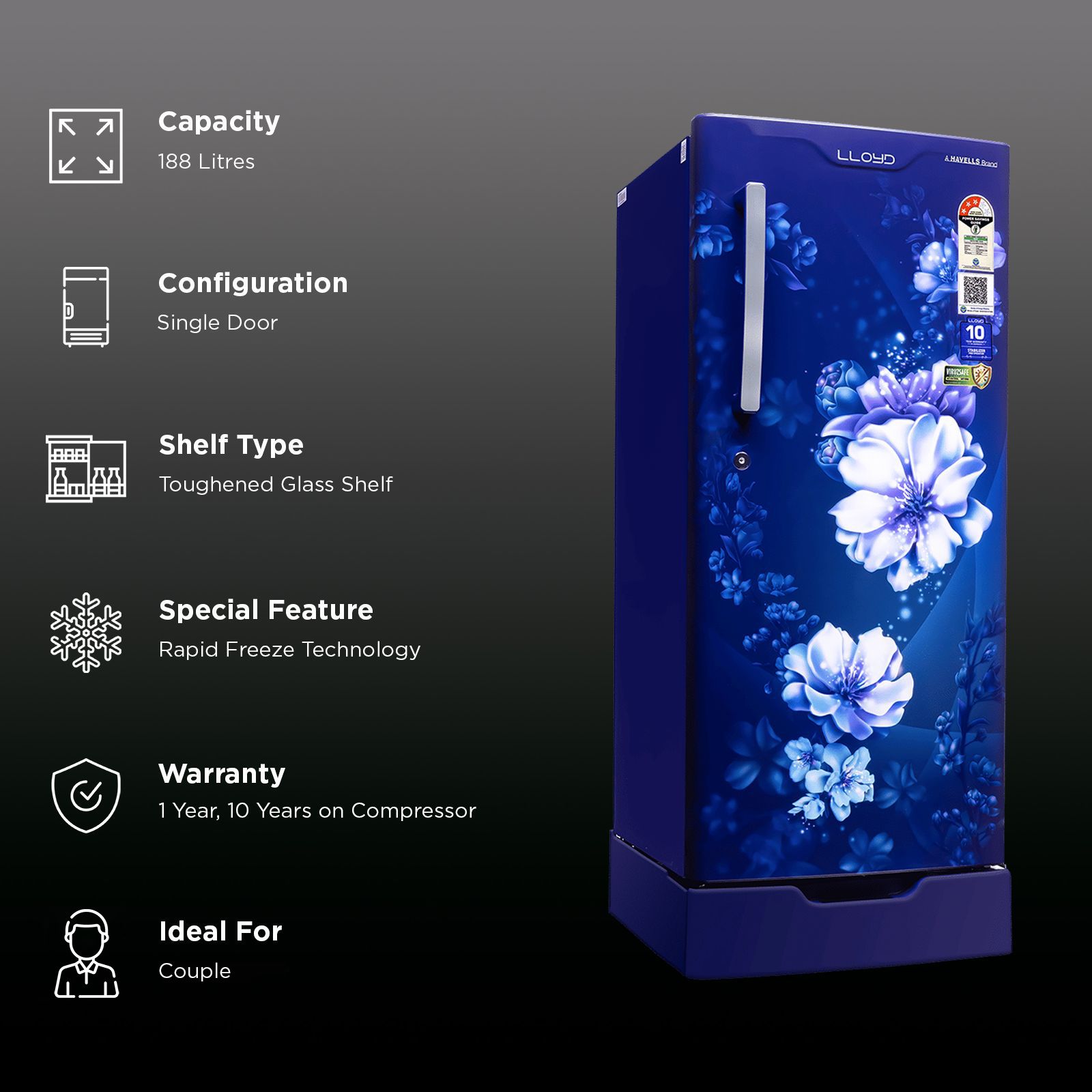 Buy LLYOD 188 Litres 5 Star Direct Cool Single Door Refrigerator